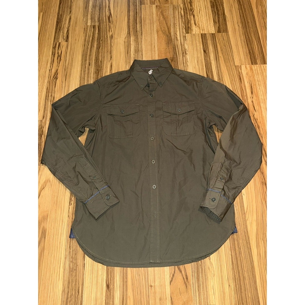 VTG Rocawear Men's Small Green Designer Streetwear Long Sleeve Button Down Shirt